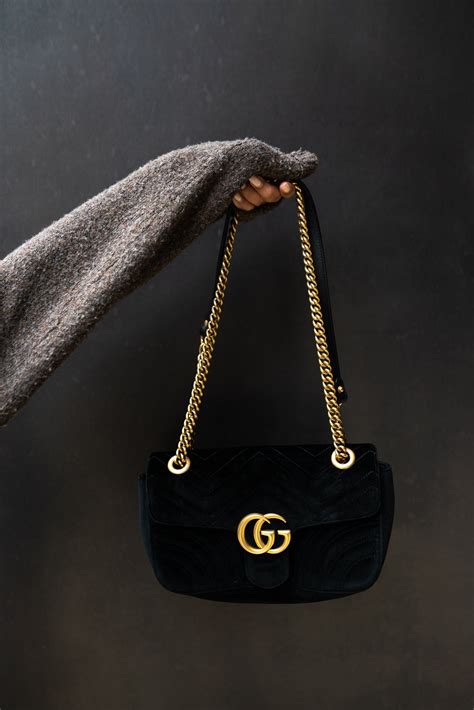 gucci black velvet marmont|borsa marmont gucci.